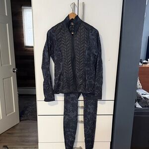 Krimson Klover Black and Gray Jacket and Pants Set